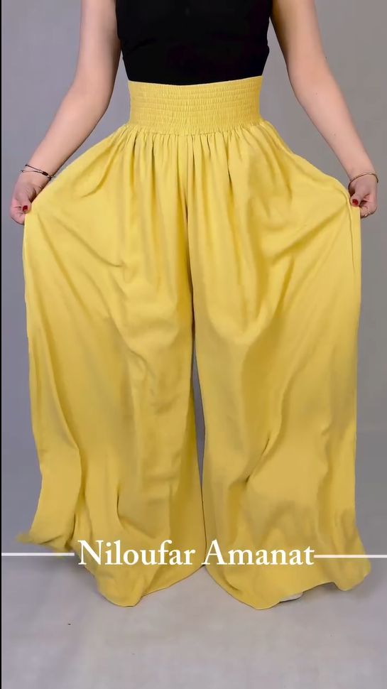 ✨ Pantalon Fluide Taille Haute – Tissu Léger et Évasé✨