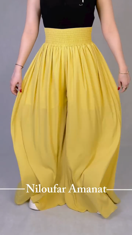 ✨ Pantalon Fluide Taille Haute – Tissu Léger et Évasé✨