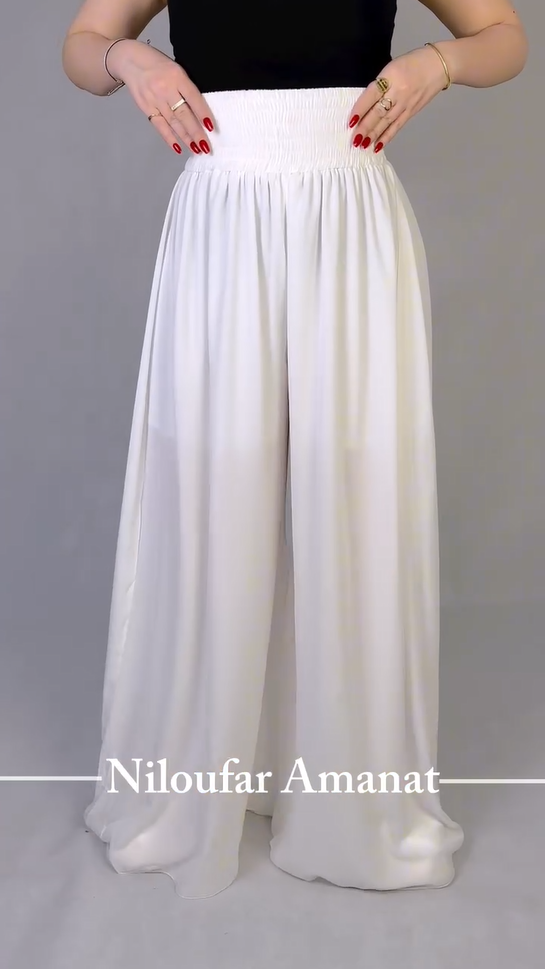 ✨ Pantalon Fluide Taille Haute – Tissu Léger et Évasé✨
